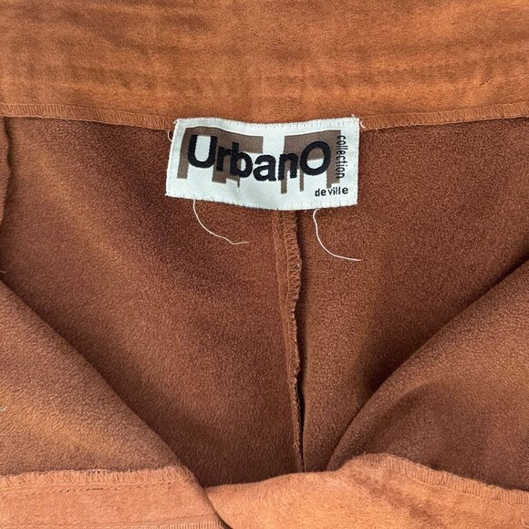 Vintage 90s Faux Suede Pants – Burnt Orange Tan Western Cowgirl Y2K Boho - Picture 4 of 4